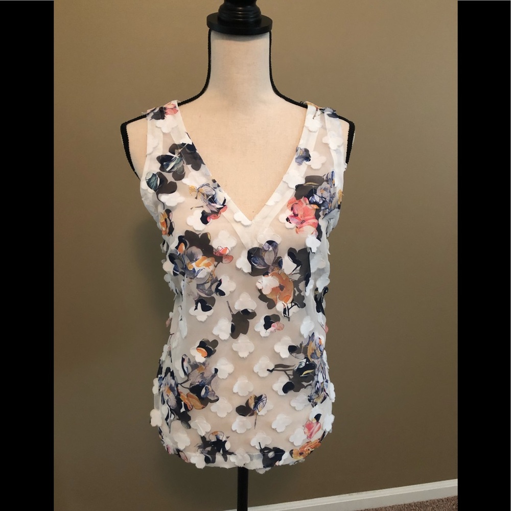 A New Day Shear white and floral top